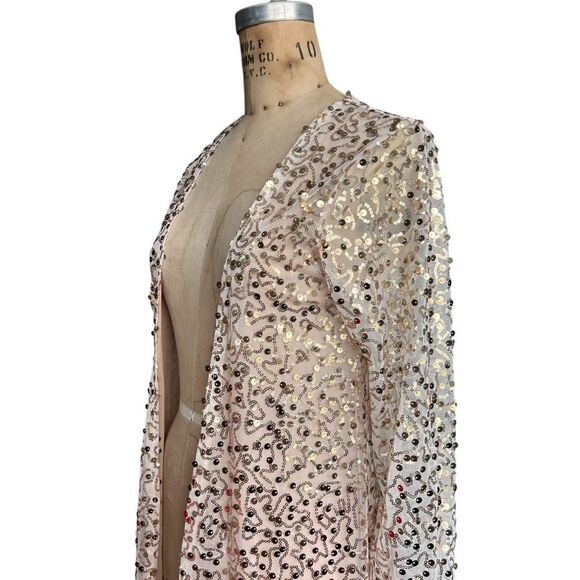 Sequin Embellished Sheer Cardigan Size S - Picture 3 of 5